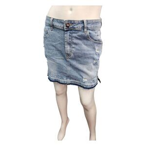 Vipones Distressed Jean Skirt Womens Size 8 Short